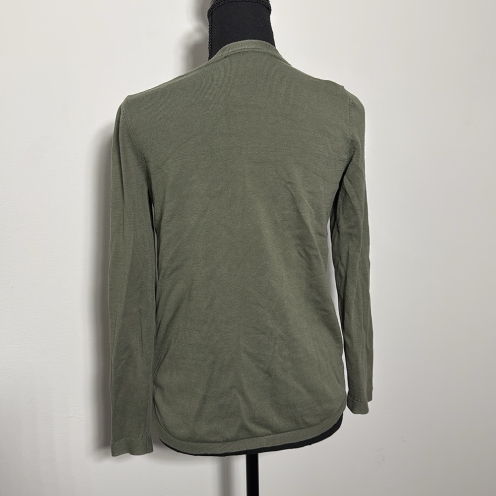 Talbots Girlfriend Cardigan - Olive Green - Size Small Petite - Picture 5 of 9